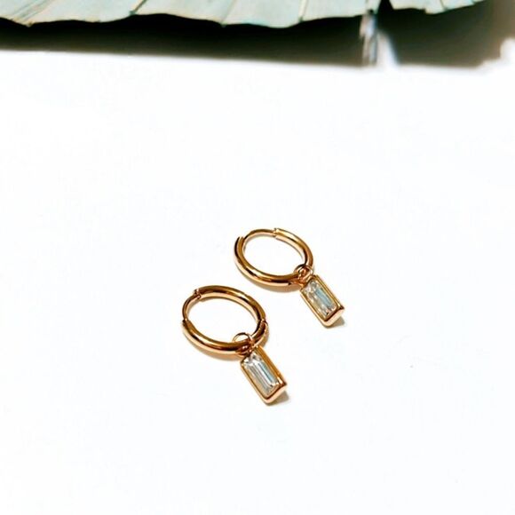 Crystal hoop earrings #77 - Picture 2 of 4